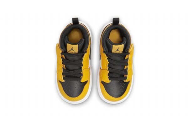 Nike Air Jordan 1 Mid Tops Alt Td Sko Til Børn Gul Hvid