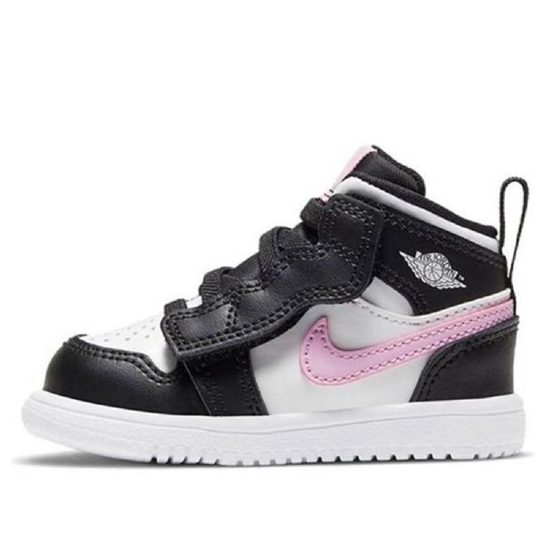 Nike Air Jordan 1 Mid Tops Alt Td Sko Til Børn Hvid Lys Lyserød