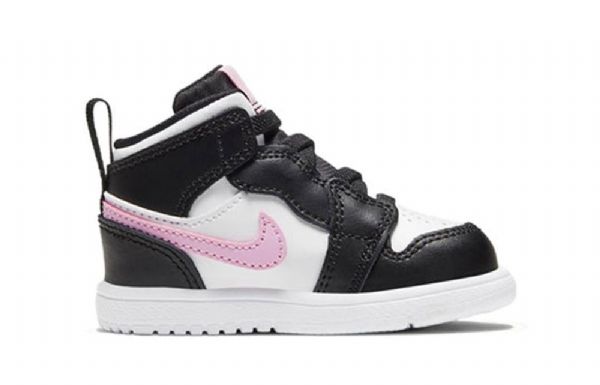 Nike Air Jordan 1 Mid Tops Alt Td Sko Til Børn Hvid Lys Lyserød