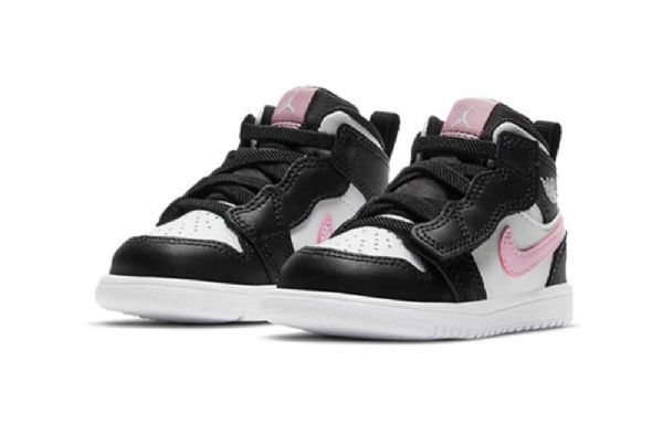 Nike Air Jordan 1 Mid Tops Alt Td Sko Til Børn Hvid Lys Lyserød