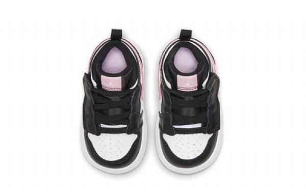 Nike Air Jordan 1 Mid Tops Alt Td Sko Til Børn Hvid Lys Lyserød