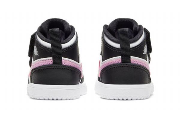 Nike Air Jordan 1 Mid Tops Alt Td Sko Til Børn Hvid Lys Lyserød