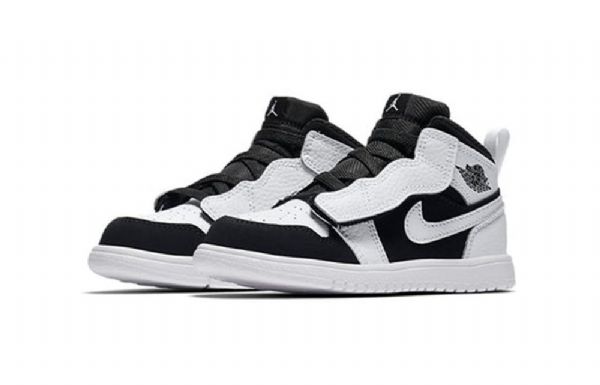 Nike Air Jordan 1 Mid Tops Alt Td Sko Til Børn Hvid Sort
