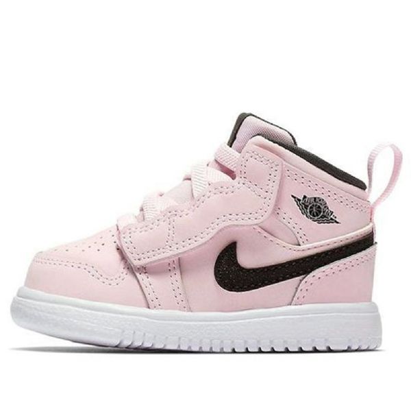 Nike Air Jordan 1 Mid Tops Alt Td Sko Til Børn Lyserød Sort