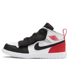 Nike Air Jordan 1 Mid Tops Alt Td Sko Til Børn Rød Sort