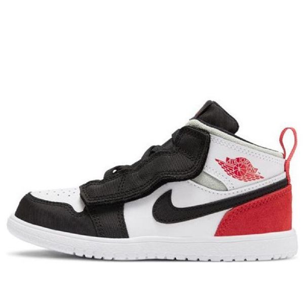 Nike Air Jordan 1 Mid Tops Alt Td Sko Til Børn Rød Sort