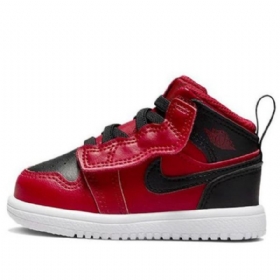 Nike Air Jordan 1 Mid Tops Alt Td Sko Til Børn Rød Sort