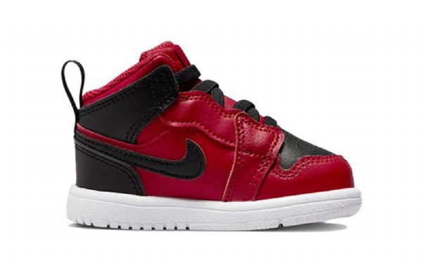 Nike Air Jordan 1 Mid Tops Alt Td Sko Til Børn Rød Sort
