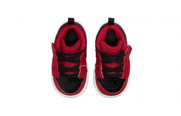 Nike Air Jordan 1 Mid Tops Alt Td Sko Til Børn Rød Sort