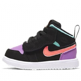 Nike Air Jordan 1 Mid Tops Alt Td Sko Til Børn Sort