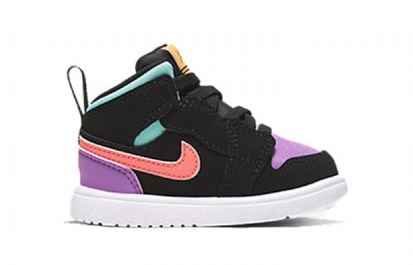 Nike Air Jordan 1 Mid Tops Alt Td Sko Til Børn Sort