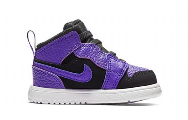 Nike Air Jordan 1 Mid Tops Alt Td Sko Til Børn Sort