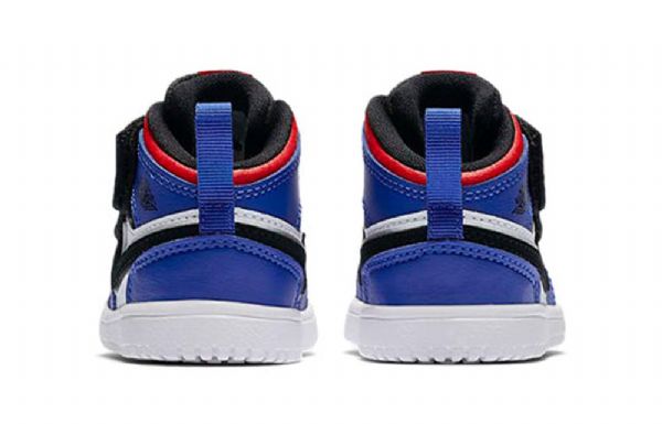 Nike Air Jordan 1 Mid Tops Alt Td Sko Til Børn Sort Blå Hvid