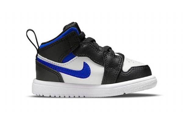 Nike Air Jordan 1 Mid Tops Alt Td Sko Til Børn Sort Blå Hvid