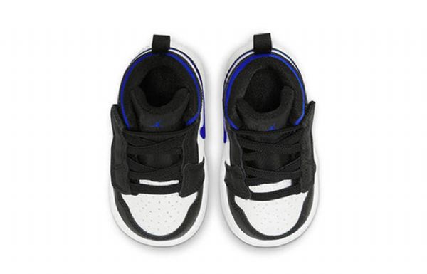 Nike Air Jordan 1 Mid Tops Alt Td Sko Til Børn Sort Blå Hvid