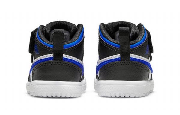 Nike Air Jordan 1 Mid Tops Alt Td Sko Til Børn Sort Blå Hvid