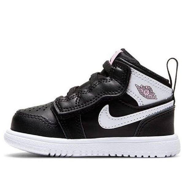 Nike Air Jordan 1 Mid Tops Alt Td Sko Til Børn Sort Hvid