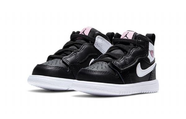 Nike Air Jordan 1 Mid Tops Alt Td Sko Til Børn Sort Hvid