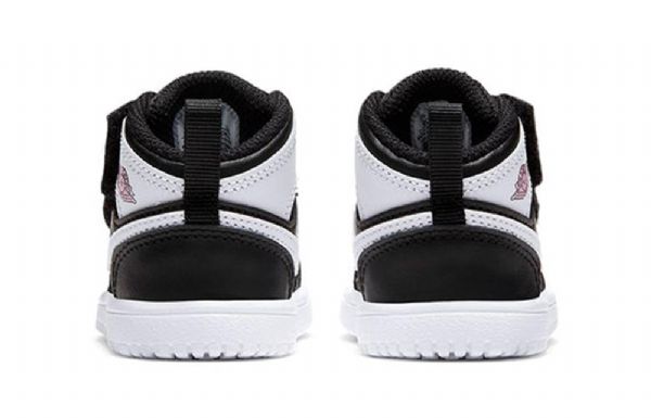 Nike Air Jordan 1 Mid Tops Alt Td Sko Til Børn Sort Hvid