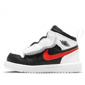 Nike Air Jordan 1 Mid Tops Alt Td Sko Til Børn Sort Hvid