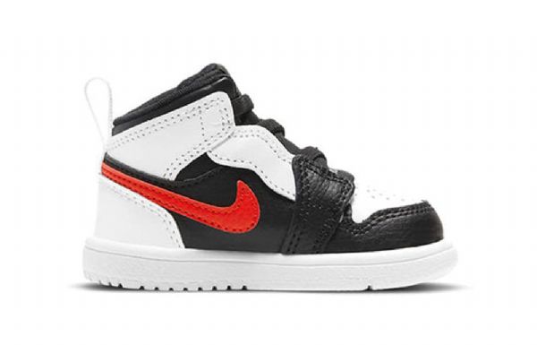 Nike Air Jordan 1 Mid Tops Alt Td Sko Til Børn Sort Hvid