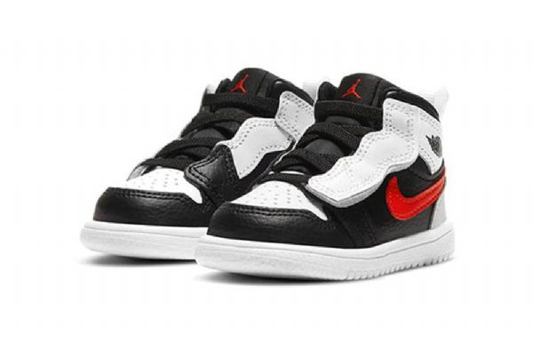 Nike Air Jordan 1 Mid Tops Alt Td Sko Til Børn Sort Hvid