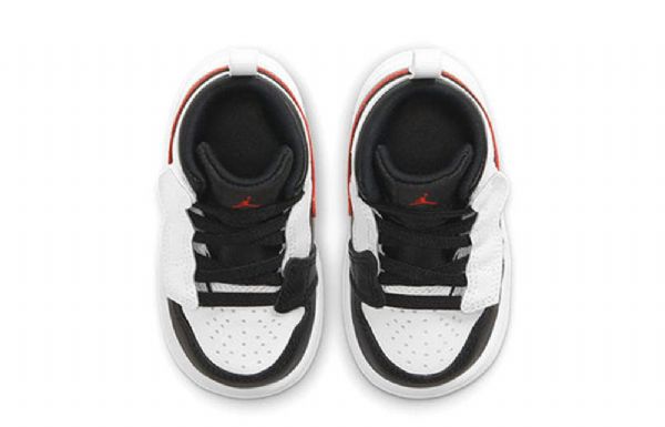 Nike Air Jordan 1 Mid Tops Alt Td Sko Til Børn Sort Hvid