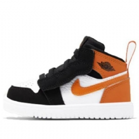 Nike Air Jordan 1 Mid Tops Alt Td Sko Til Børn Sort Orange