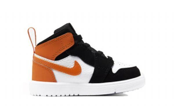 Nike Air Jordan 1 Mid Tops Alt Td Sko Til Børn Sort Orange