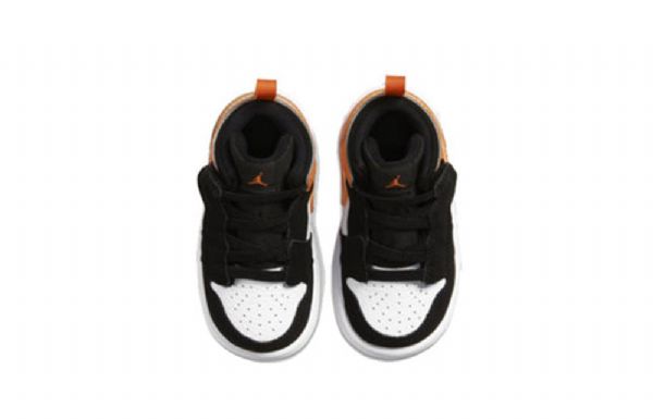 Nike Air Jordan 1 Mid Tops Alt Td Sko Til Børn Sort Orange