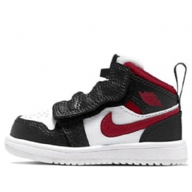 Nike Air Jordan 1 Mid Tops Alt Td Sko Til Børn Sort Rød