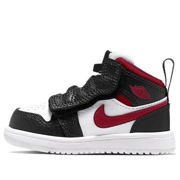 Nike Air Jordan 1 Mid Tops Alt Td Sko Til Børn Sort Rød