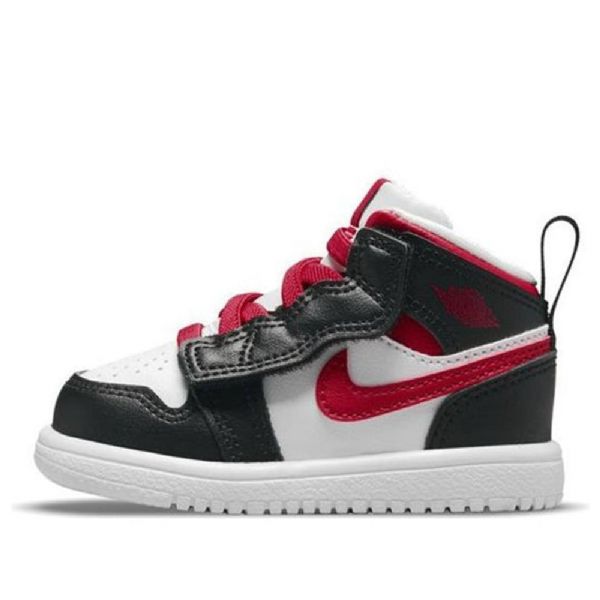Nike Air Jordan 1 Mid Tops Alt Td Sko Til Børn Sort Rød