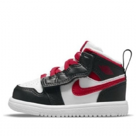 Nike Air Jordan 1 Mid Tops Alt Td Sko Til Børn Sort Rød