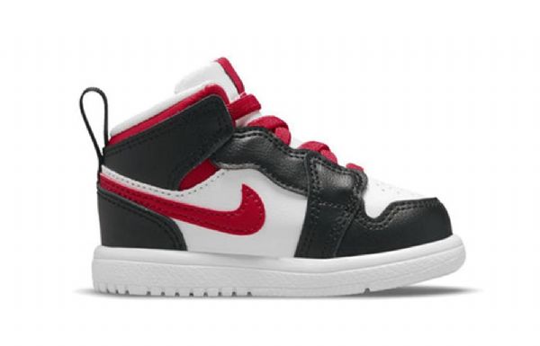 Nike Air Jordan 1 Mid Tops Alt Td Sko Til Børn Sort Rød