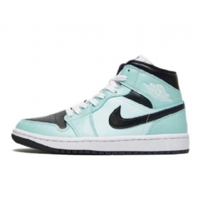 Nike Air Jordan 1 Mid Tops Aqua Tint Sko Til Damer Blå