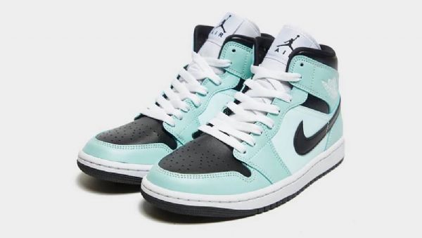 Nike Air Jordan 1 Mid Tops Aqua Tint Sko Til Mænd Blå