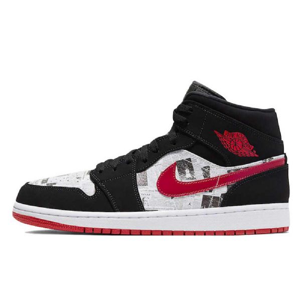 Nike Air Jordan 1 Mid Tops Avis Air Times Sko Til Mænd Sort
