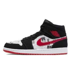 Nike Air Jordan 1 Mid Tops Avis Air Times Sko Til Mænd Sort