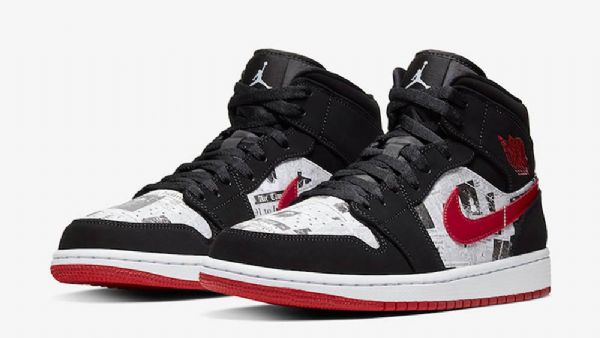 Nike Air Jordan 1 Mid Tops Avis Air Times Sko Til Mænd Sort