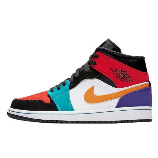 Nike Air Jordan 1 Mid Tops Brede Sko Til Mænd Flerfarvet