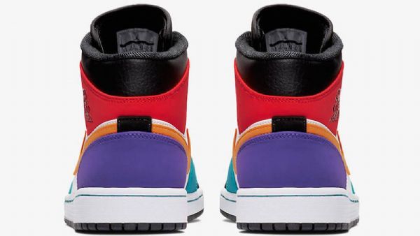 Nike Air Jordan 1 Mid Tops Brede Sko Til Mænd Flerfarvet