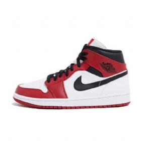 Nike Air Jordan 1 Mid Tops Chicago 2020 Sko Til Damer Rød Hvid