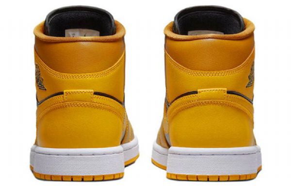 Nike Air Jordan 1 Mid Tops Chutney Taxi Retro Basketball Sko Til Damer Gul