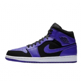 Nike Air Jordan 1 Mid Tops Concord Sko Til Mænd Lilla Sort