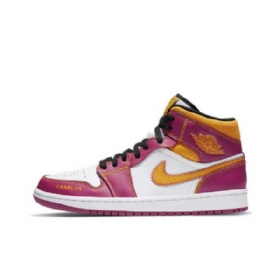 Nike Air Jordan 1 Mid Tops Dia De Muertos (day Of The Dead) Sko Til Mænd Lilla Hvid