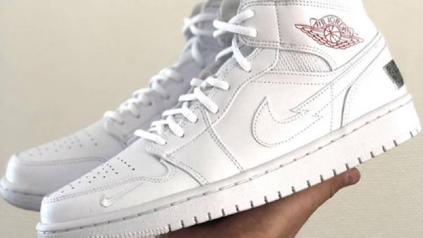 Nike Air Jordan 1 Mid Tops Euro Tour Sko Til Mænd Hvid