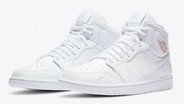 Nike Air Jordan 1 Mid Tops Euro Tour Sko Til Mænd Hvid
