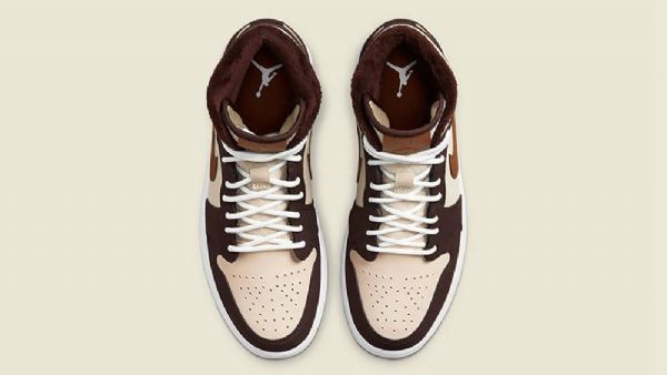 Nike Air Jordan 1 Mid Tops Fleecesko Til Damer Brun Khaki