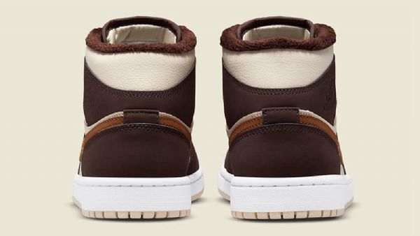 Nike Air Jordan 1 Mid Tops Fleecesko Til Damer Brun Khaki